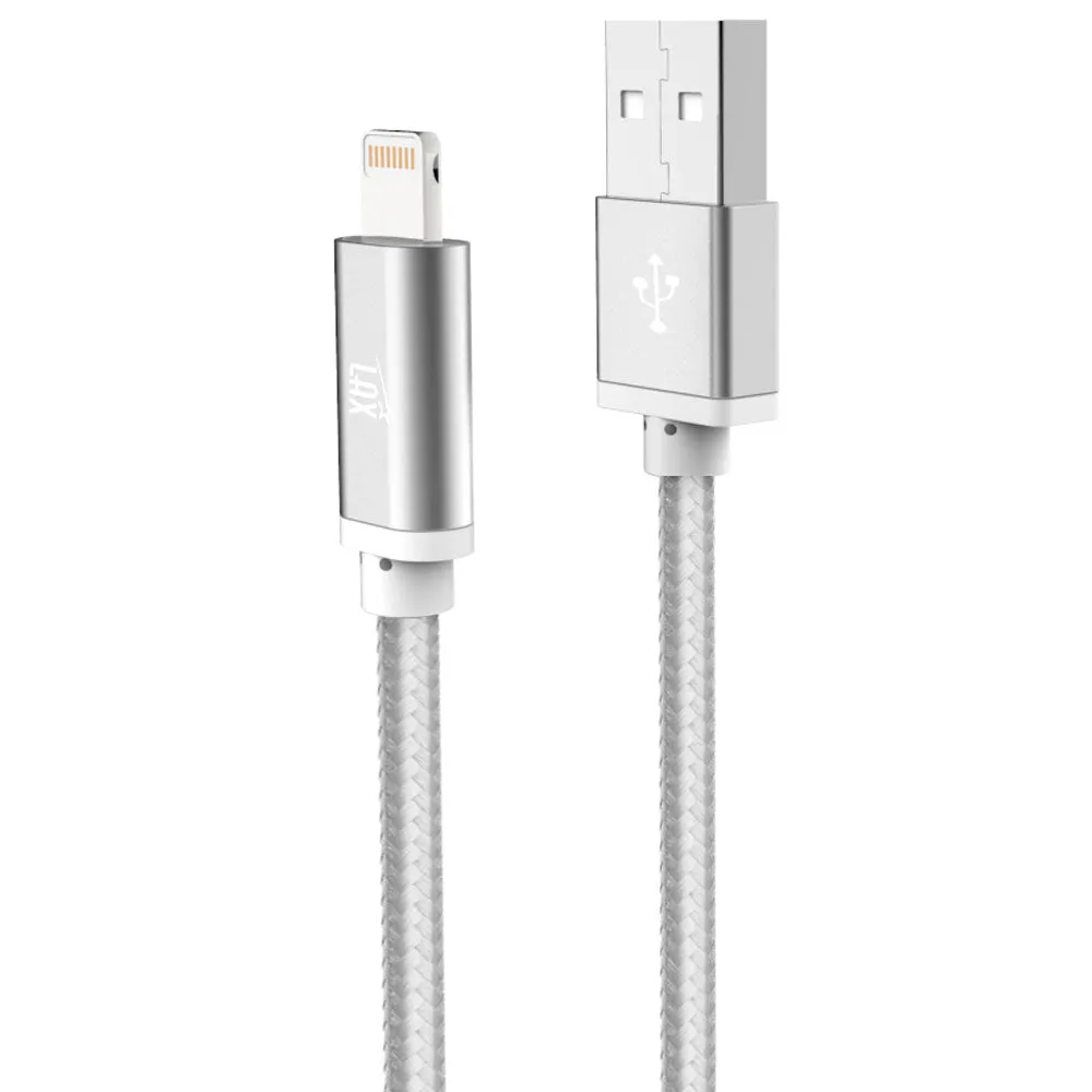 [2 Pack] iPhone charger, LAX Gadgets Lightning to USB Braided Cable (4ft) for iPhone 6s 6 Plus 5s 5c 5, iPad Pro Air 2, mini [Apple MFi Certified] (Gray)