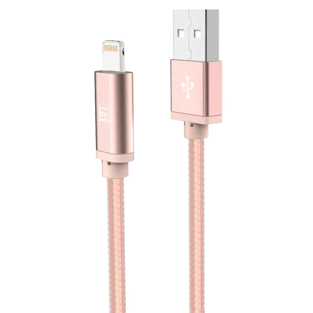 [2 Pack] iPhone charger, LAX Gadgets Lightning to USB Braided Cable (4ft) for iPhone 6s 6 Plus 5s 5c 5, iPad Pro Air 2, mini [Apple MFi Certified] (Gray)