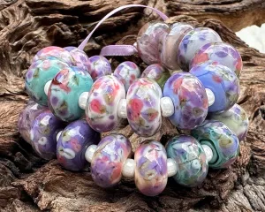 26 Picasso Mosaic Pairs Lampwork Beads Set SRA