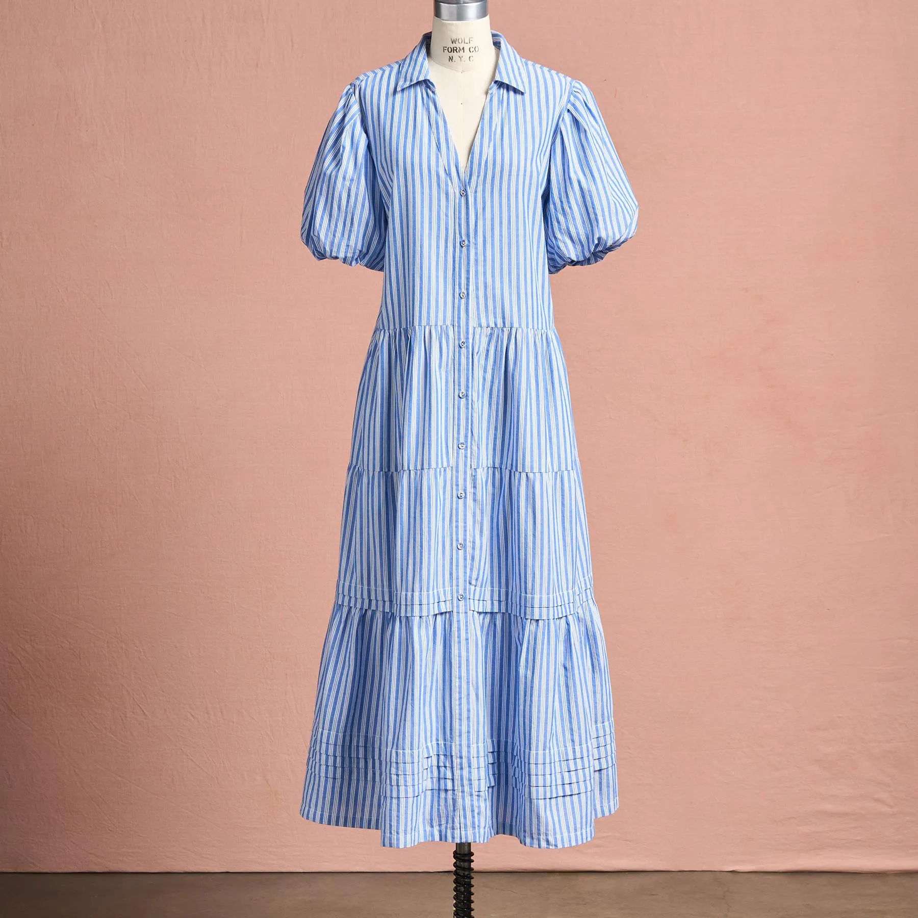 Abrielle Striped Shirt Dress, Petite