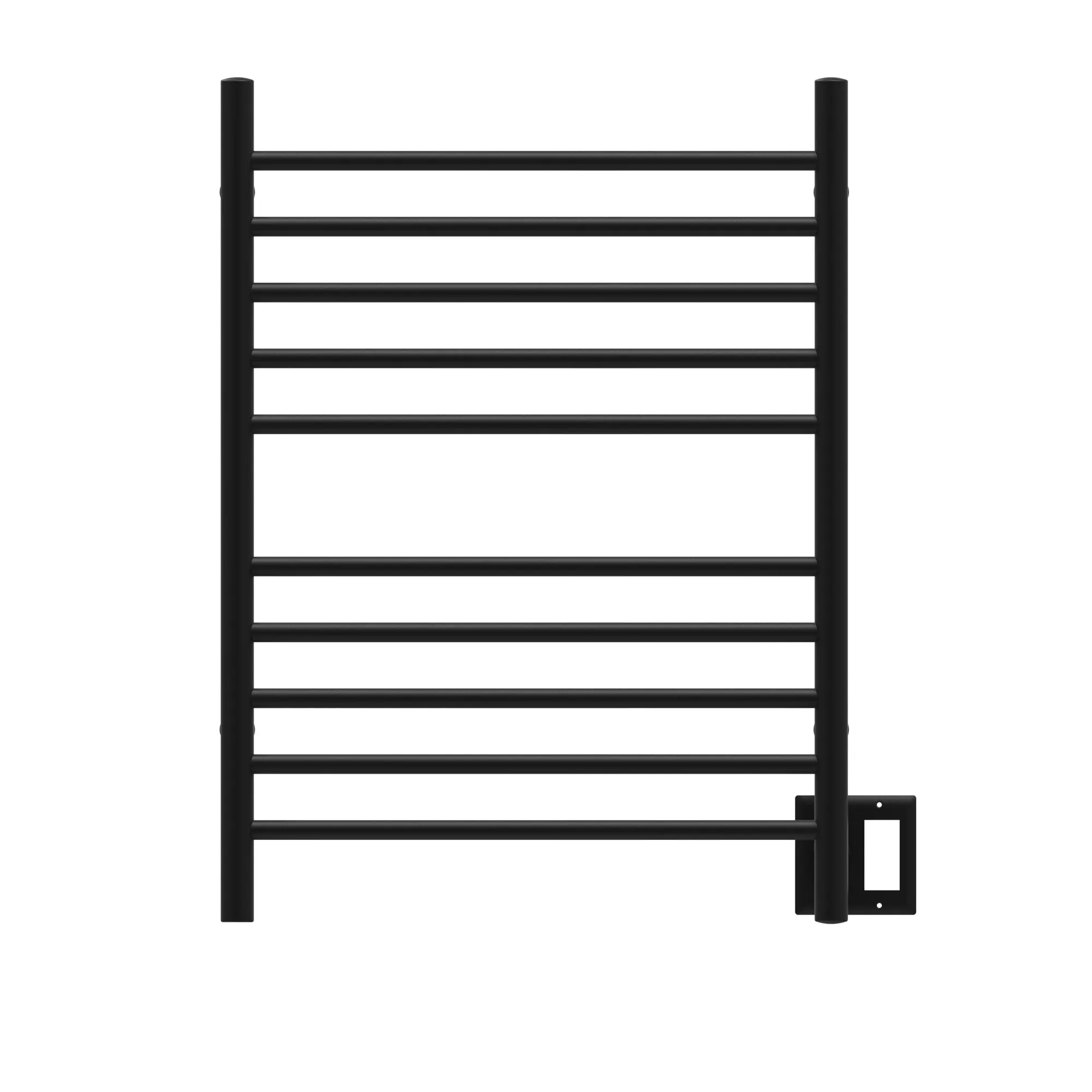 Amba RWH-SMB Radiant Hardwired   Plug-in Combo Straight 10 Bar Towel Warmer in Matte Black