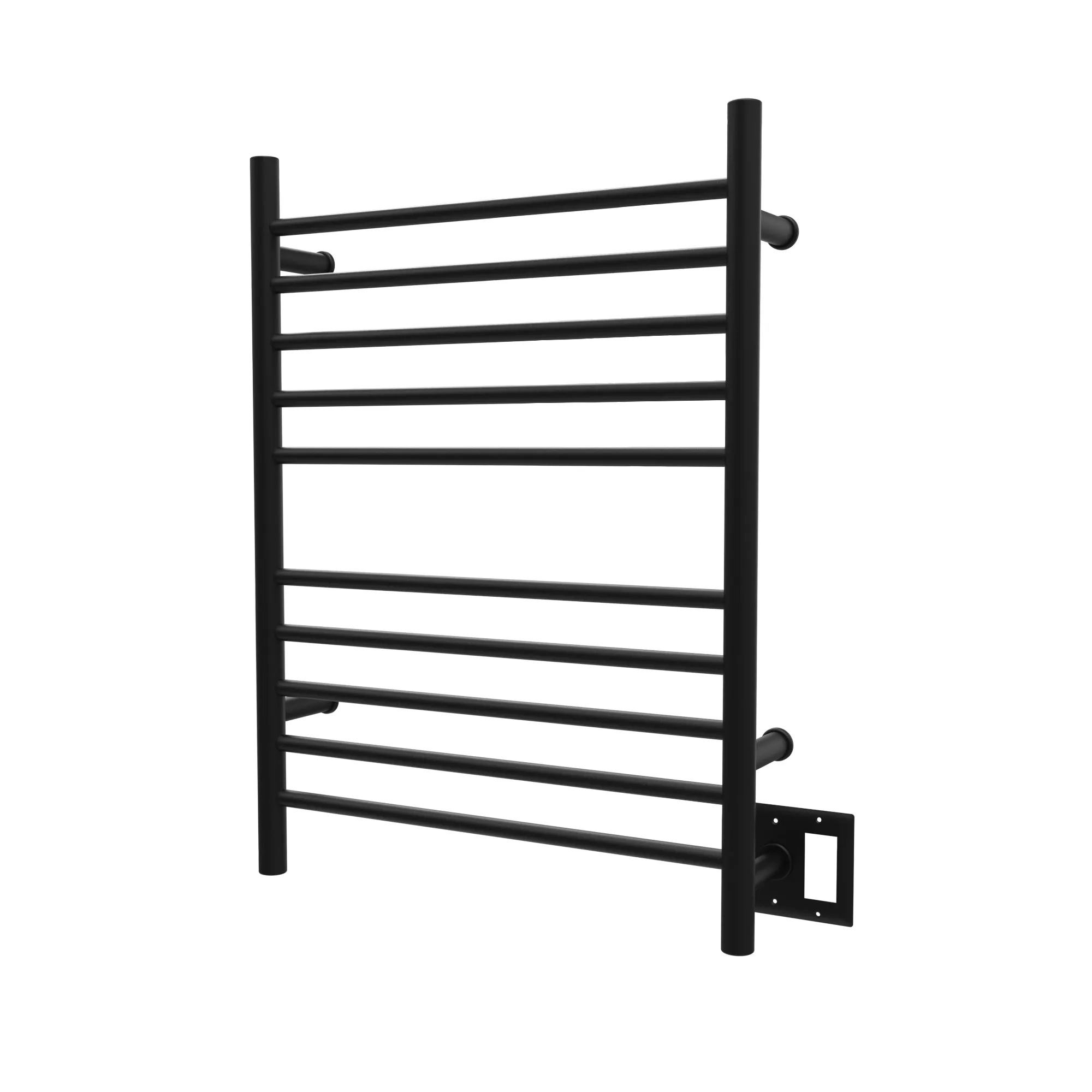 Amba RWH-SMB Radiant Hardwired   Plug-in Combo Straight 10 Bar Towel Warmer in Matte Black