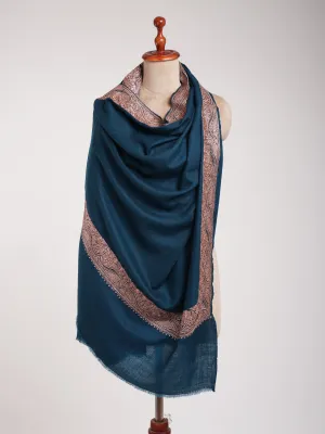 Blue Daurdar Tilla Embroidered Kashmiri Pashmina Shawl