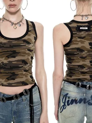 Camouflage Stars Hot Rhinestones Work Vest【s0000009686】