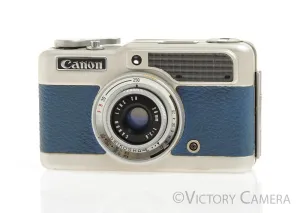 Canon Demi Blue Leather Half Frame 35mm Film Camera -No Meter-