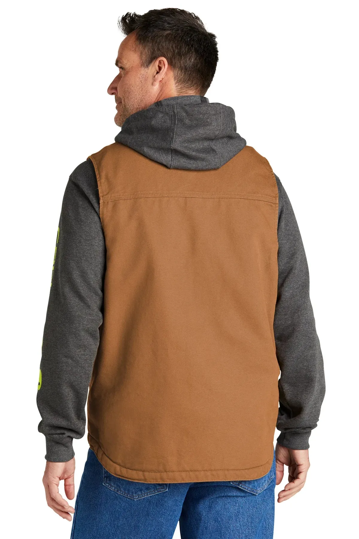 Carhartt Sherpa-Lined Customized Vests, Carhartt Brown