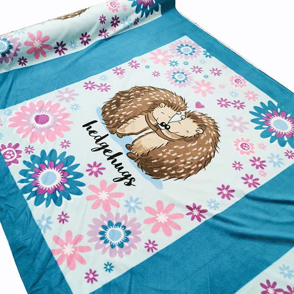 Cute Hedgehogs Printed Polar Fleece Design 94 - 1.28M Panel