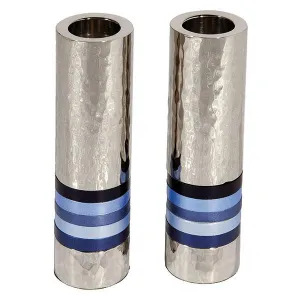 Cylinder Candlesticks - Hammer Work   Rings - Blue