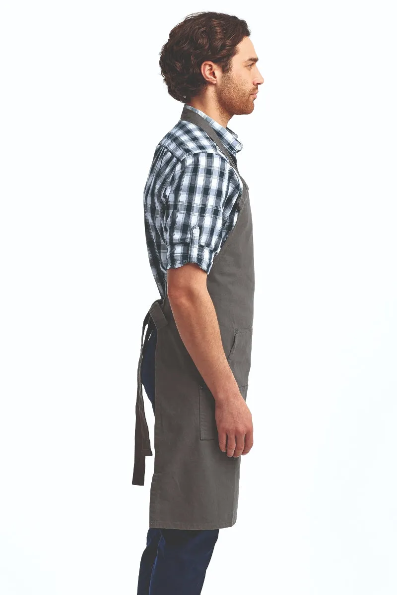 Dark Grey "Calibre" Bib Adjustable Apron (4 Pocket Pouch)