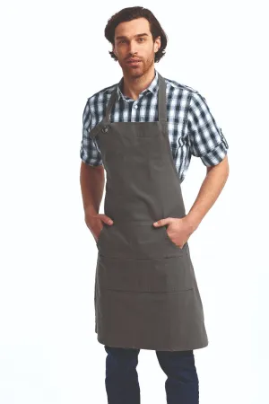 Dark Grey "Calibre" Bib Adjustable Apron (4 Pocket Pouch)