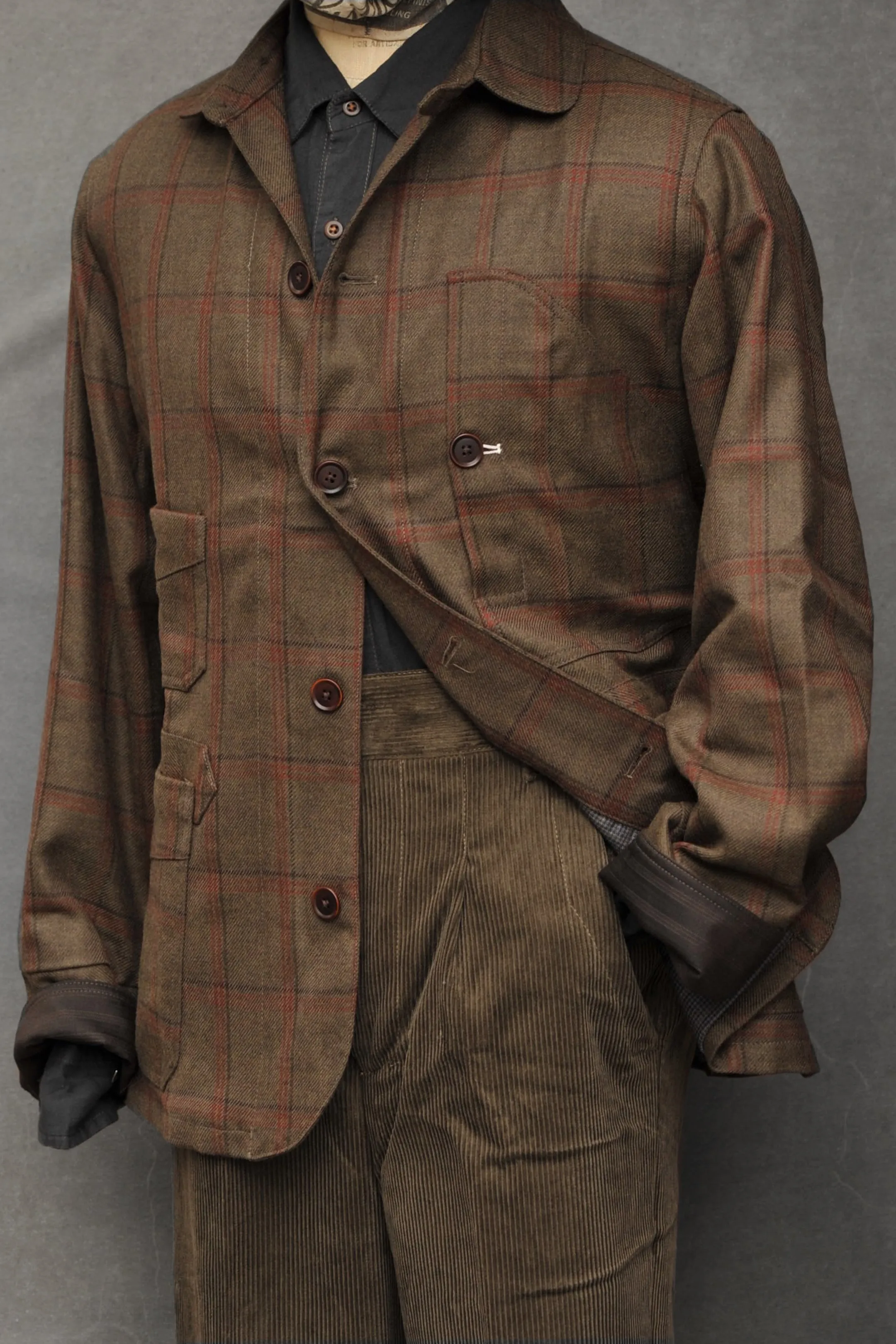 Degas Work Jacket - English Wool - Olive Drab - L, XL