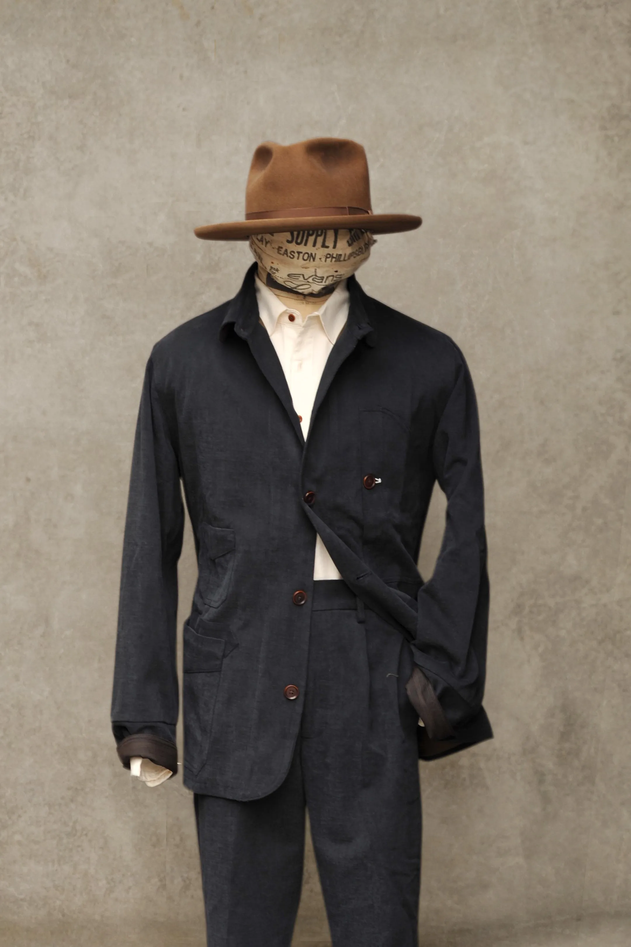 Degas Work Jacket - Italian Moleskin - Blue Grey - L