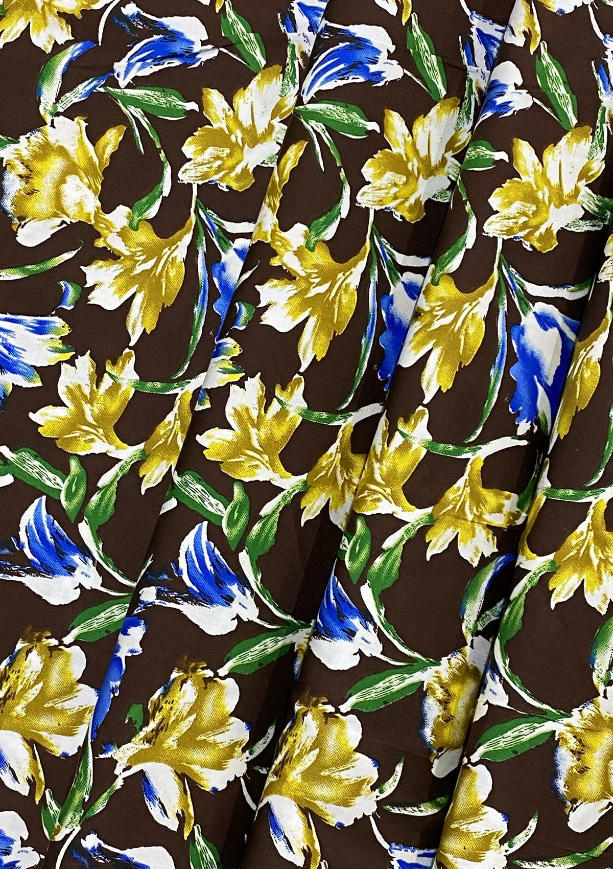 Floral Cotton Print Fabric Sateen Tulip Soft Finishc 100% Cotton 45’’ Wide Crafts Dressing Material D#113