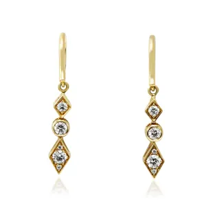 Garrard Brilliant Cut Diamond Drop Earrings - 18ct Yellow Gold