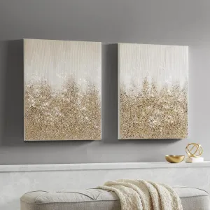 Gold Modern Mid Century Luxury Heavy Textured Canvas