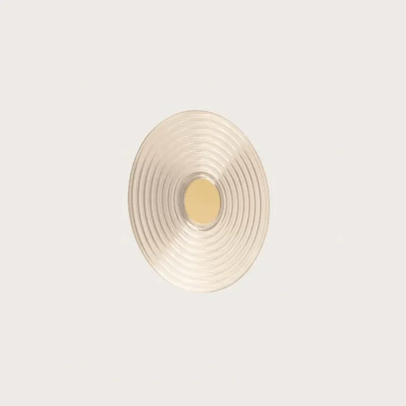 Grooved Glass Disc Wall Light