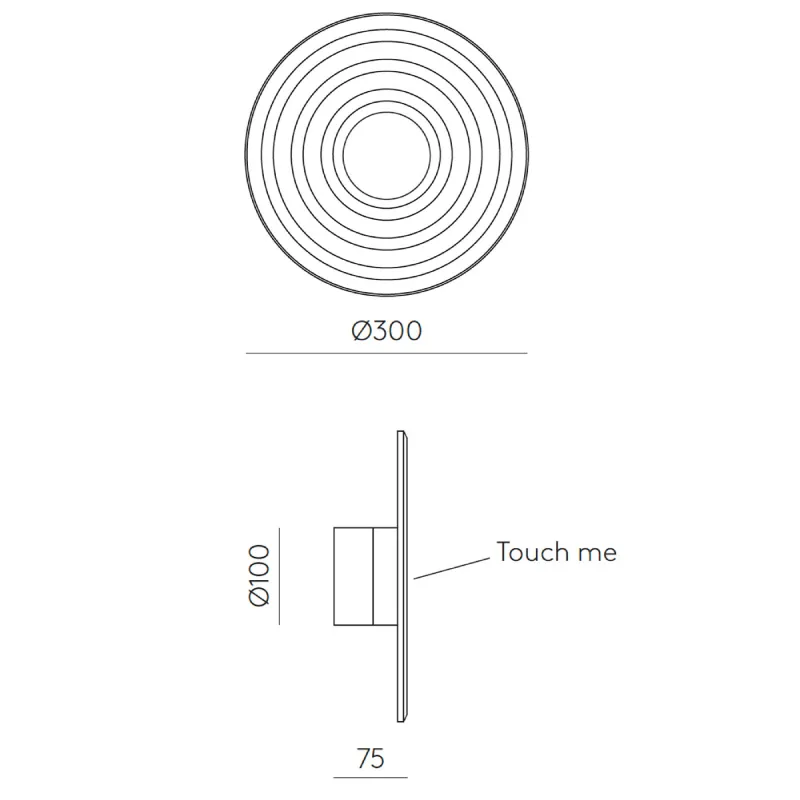 Grooved Glass Disc Wall Light