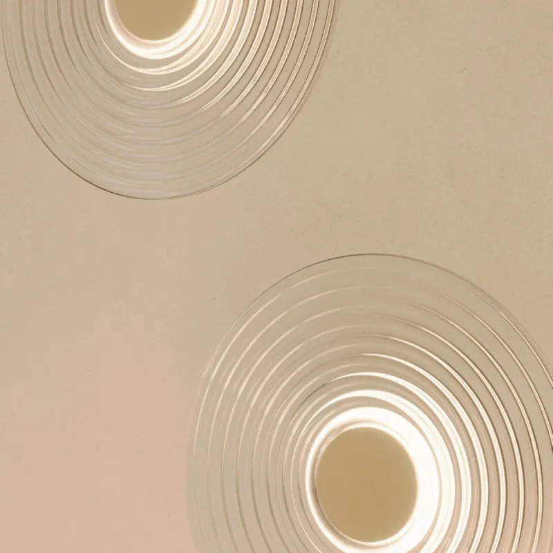 Grooved Glass Disc Wall Light