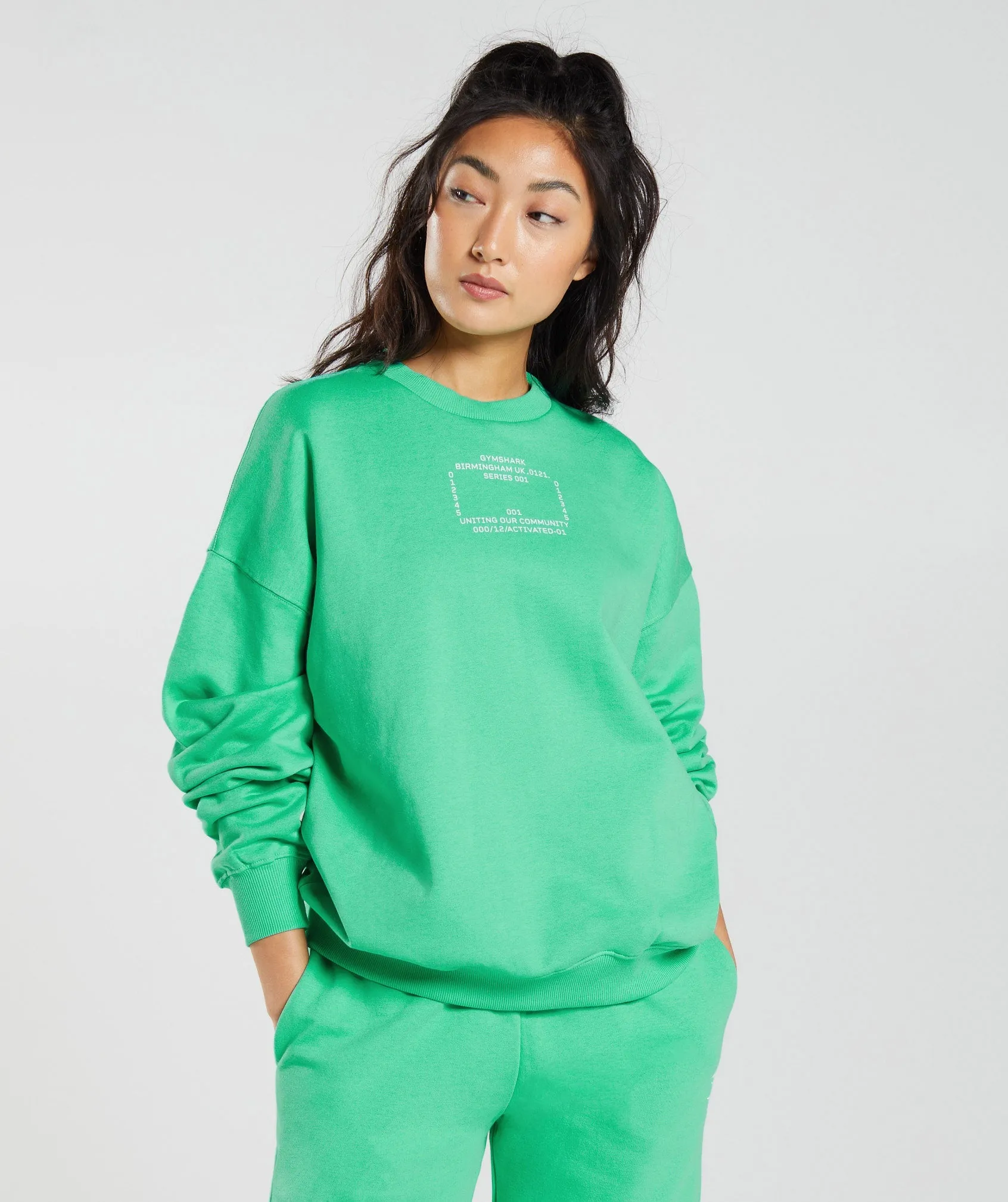 Gymshark Activated Graphic Sweatshirt - Tropic Green