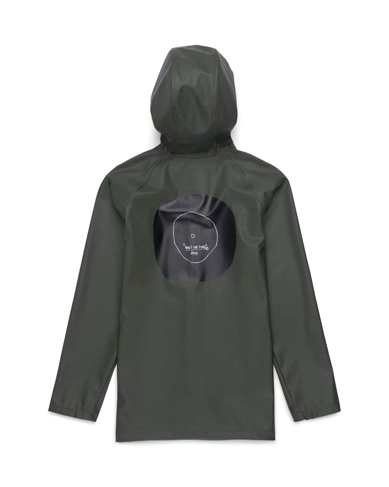 Herschel Rainwear Jacket Basquiat Now's The Time Dark Olive Women Waterproof Coated Polyester Stretch Fabric Welded Raglan Seams And Soft-Touch Fabric Interior (Small)