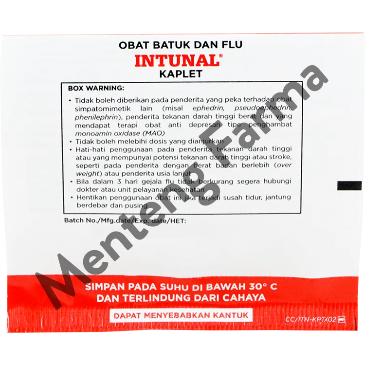 Intunal 4 Kaplet - Pereda Gejala Flu, Hidung Tersumbat, dan Bersin-bersin