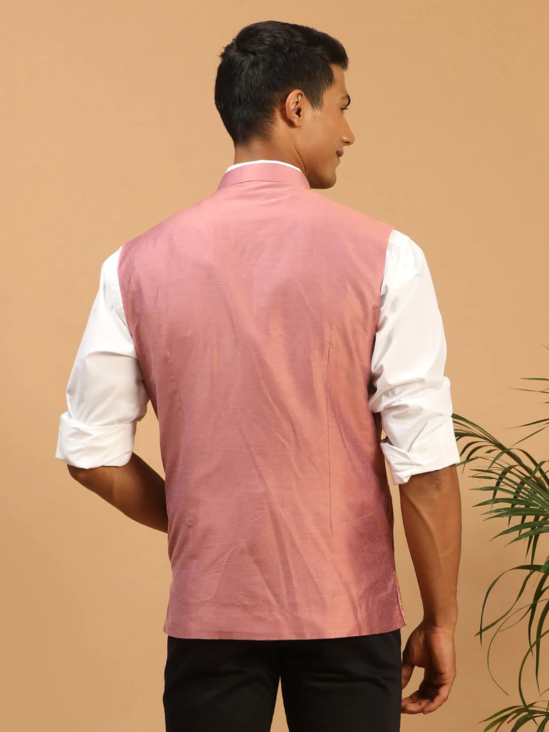 Jashvi Men's Onion Pink Mirror Jacket