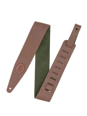 Levy's MGS317ST-BRN-GRN 2.5" Wide Garment Leather Strap with Suede Backing, Brown/Green