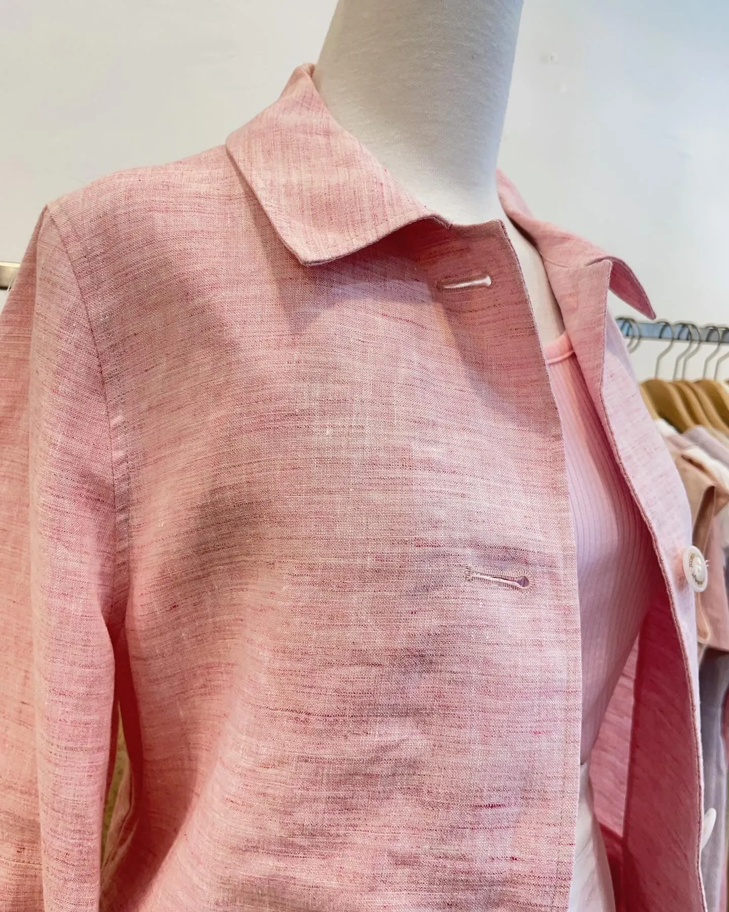 Linen pink love blazer