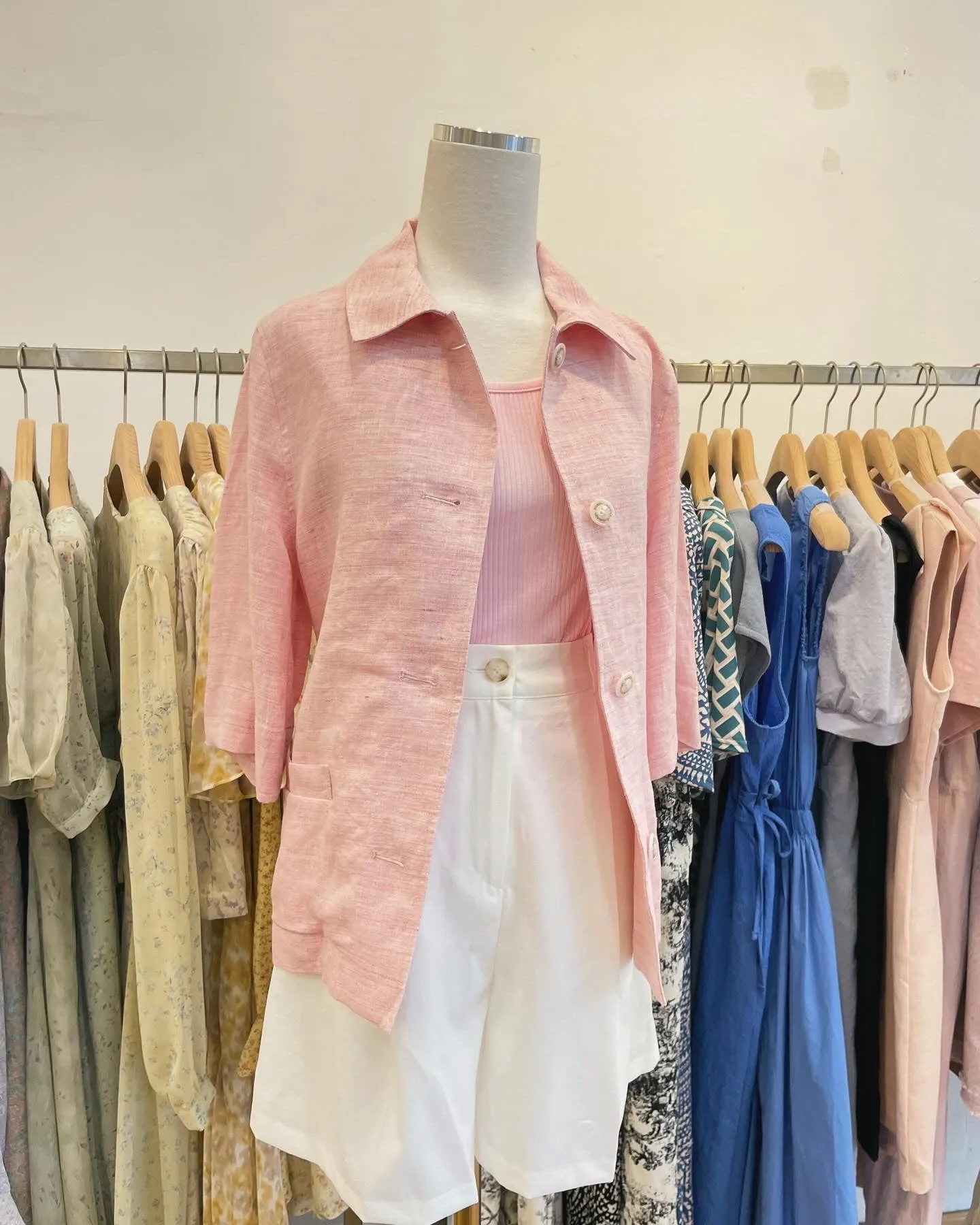 Linen pink love blazer