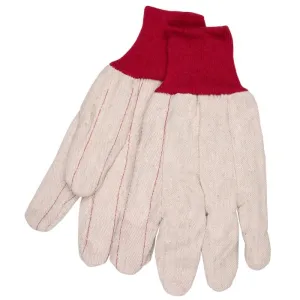 MCR Safety 9018CRPC Cotton Polyester Blend Double Palm Work Gloves, Natural, Large, Box of 12 Pairs