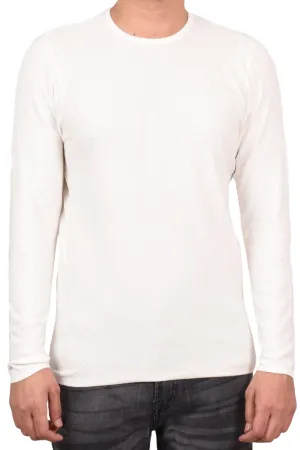 Mens White Cotton Pullover Jumper