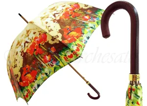 New Floral Umbrella Pattern With Leather Handle