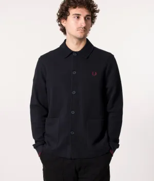 Relaxed Fit Button Through Pique Overshirt