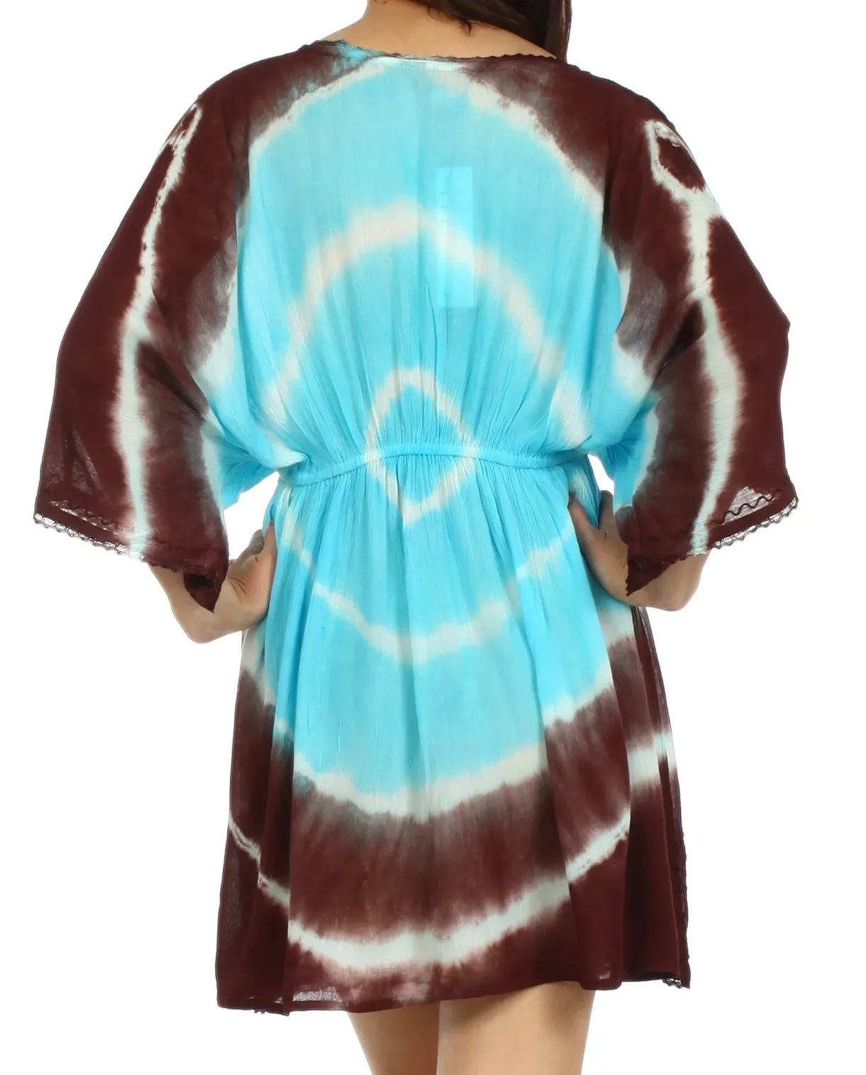 Sakkas Bala Tie Dye Semi-Sheer Tunic Blouse Cover Up