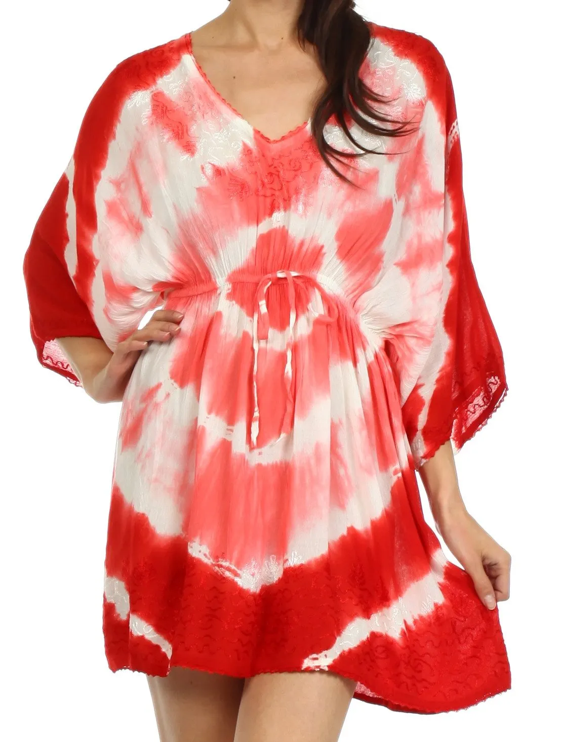 Sakkas Bala Tie Dye Semi-Sheer Tunic Blouse Cover Up