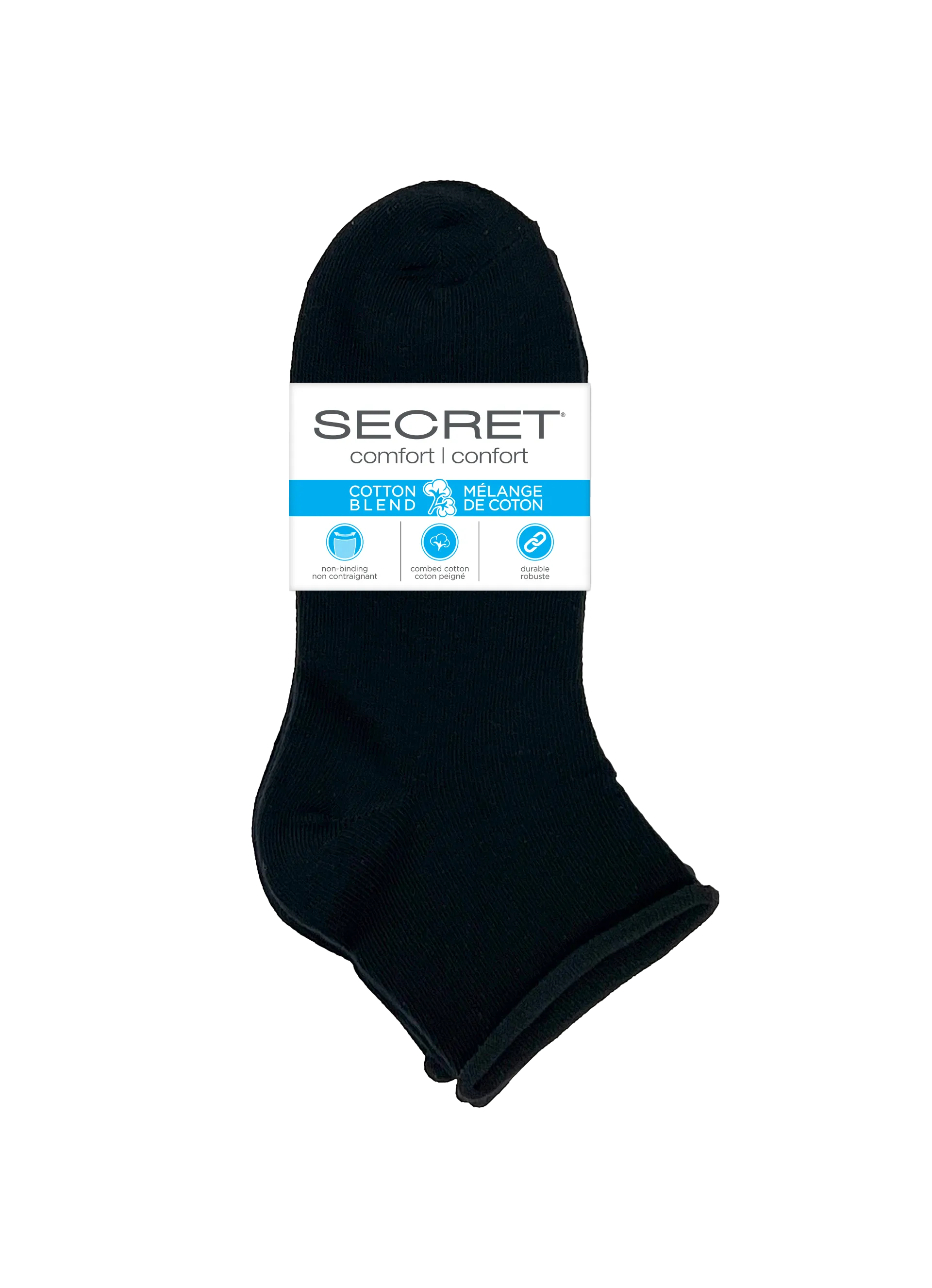 SECRET®Comfort Cotton Roll Top Quarter - 3 Pairs