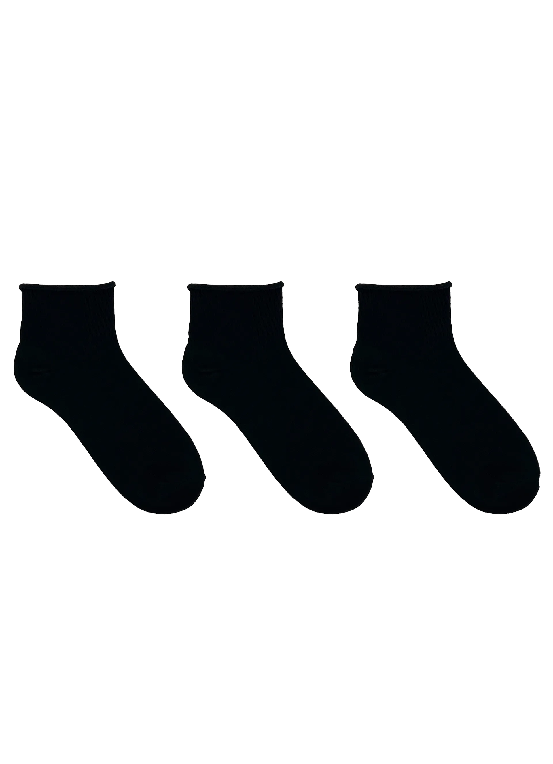 SECRET®Comfort Cotton Roll Top Quarter - 3 Pairs