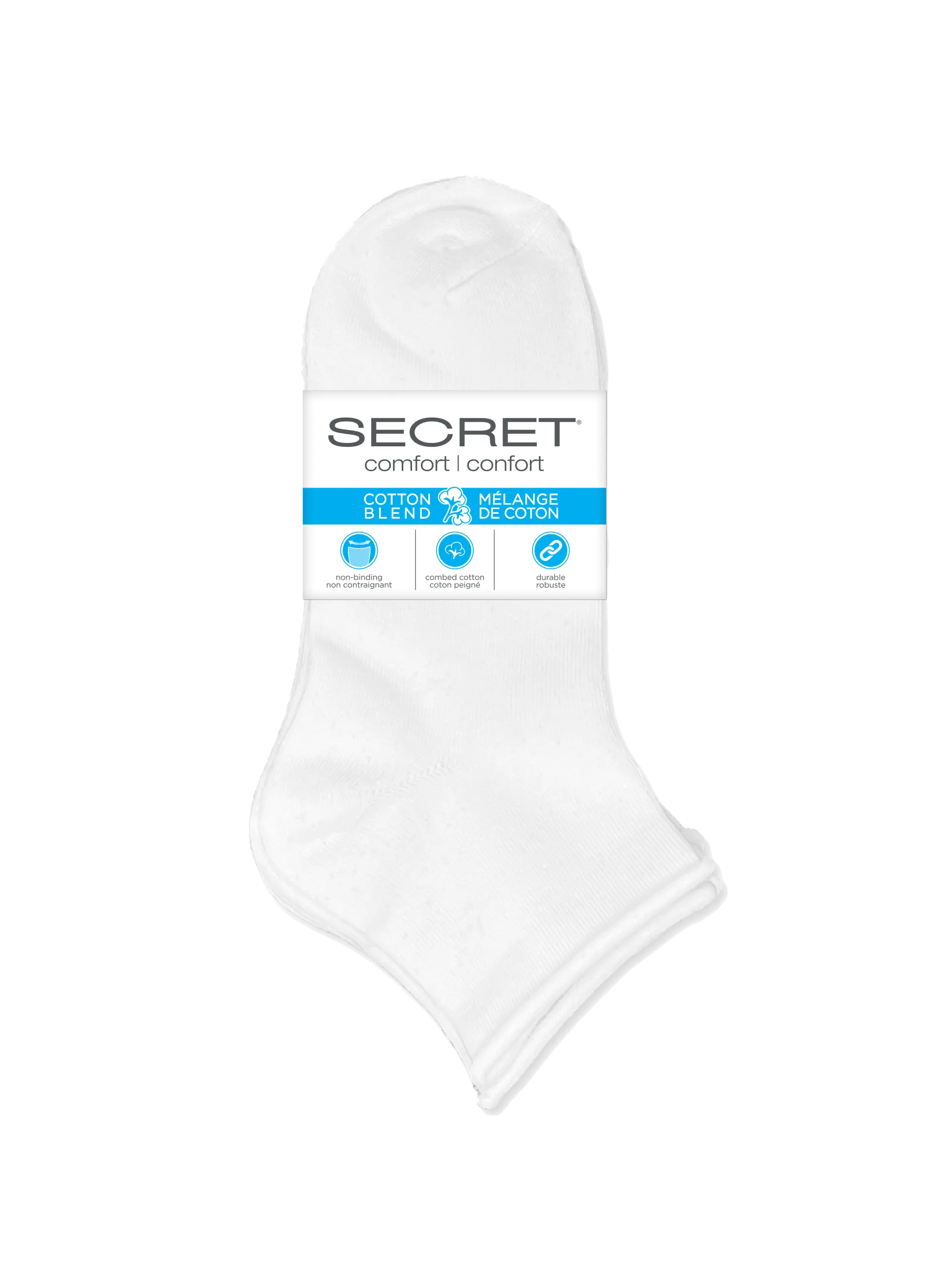 SECRET®Comfort Cotton Roll Top Quarter - 3 Pairs