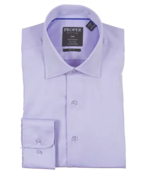 Solid Wisteria Purple Slim Fit Cotton Shirt