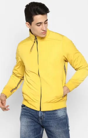 Spykar Men Yellow Solid Slim Fit Activewear Jacket